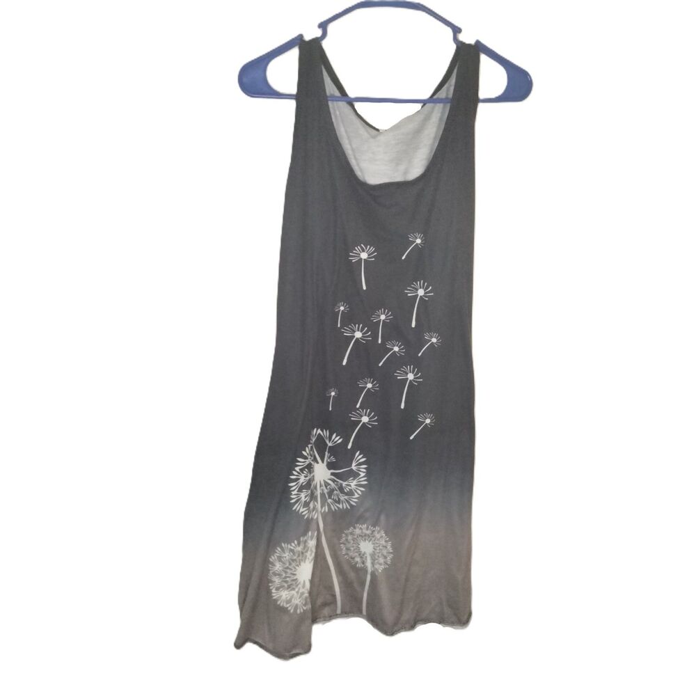 Black Ombre Dandelion Mini Dress ~ Size XL ~ Sleeveless Whimsigoth